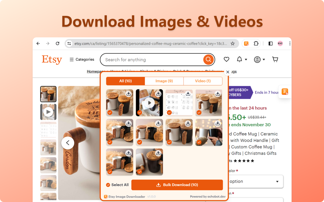 Etsy Image Downloader - Save Etsy image video chrome谷歌浏览器插件_扩展第2张截图