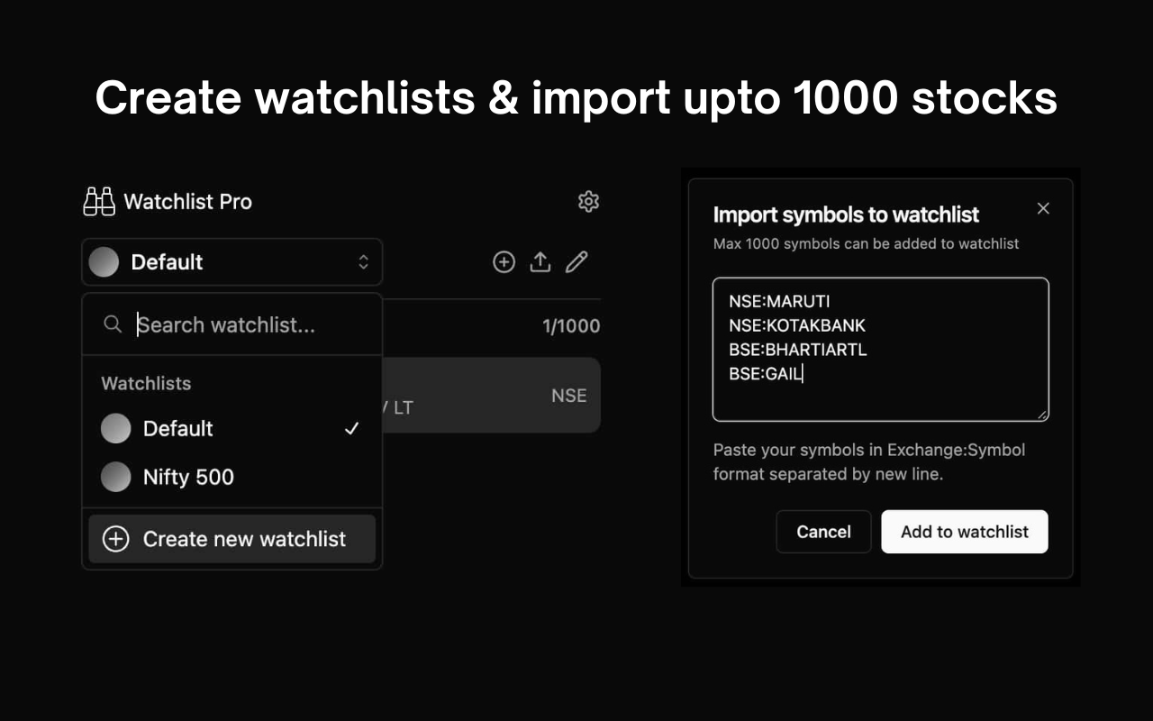 Watchlist Pro for Zerodha Kite chrome谷歌浏览器插件_扩展第3张截图