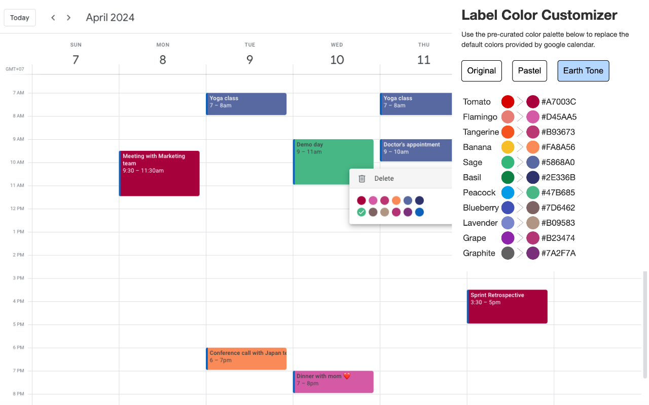 LabelColorCustomizer for Google Calendar chrome谷歌浏览器插件_扩展第1张截图