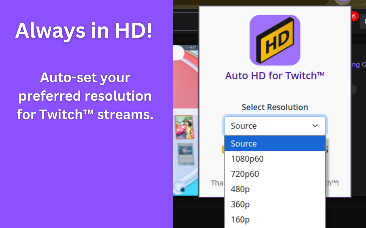 AutoHD for Twitch™ chrome谷歌浏览器插件_扩展第1张截图