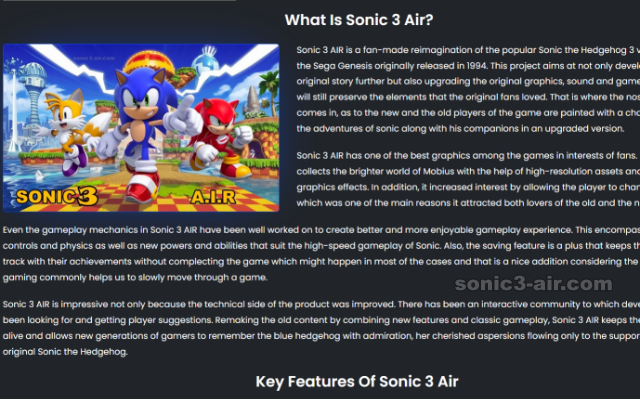 Sonic 3 AIR [Latest Version] chrome谷歌浏览器插件_扩展第1张截图