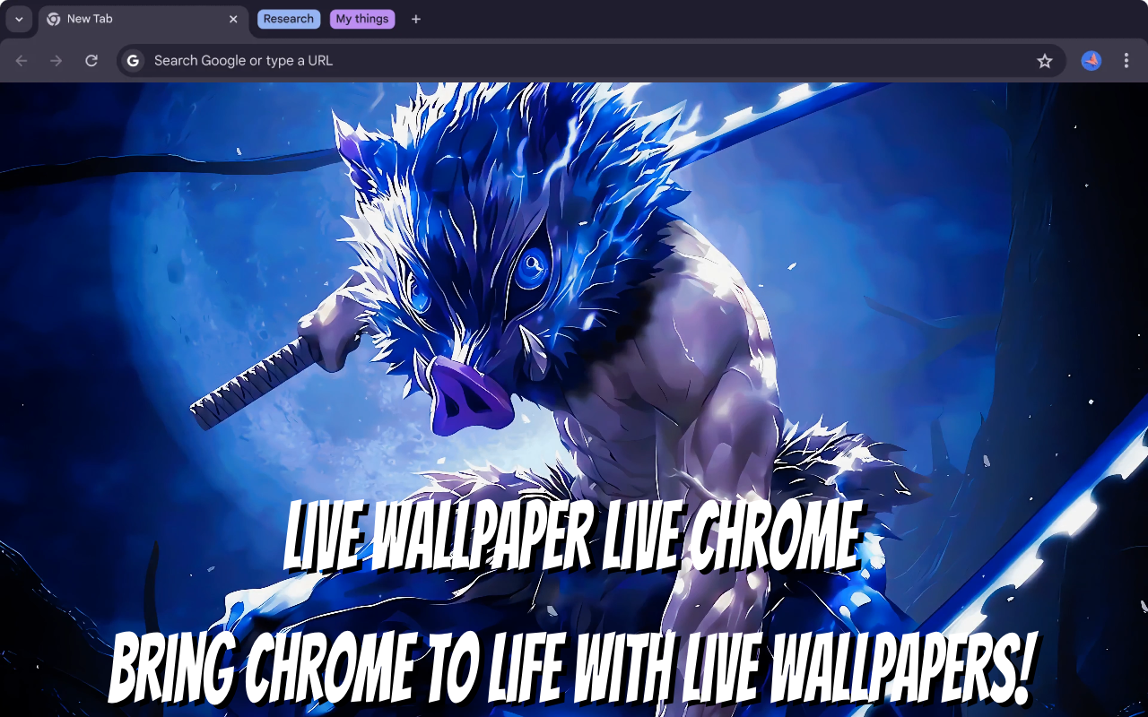 Inosuke Hashibira Live Wallpaper New Tab chrome谷歌浏览器插件_扩展第2张截图