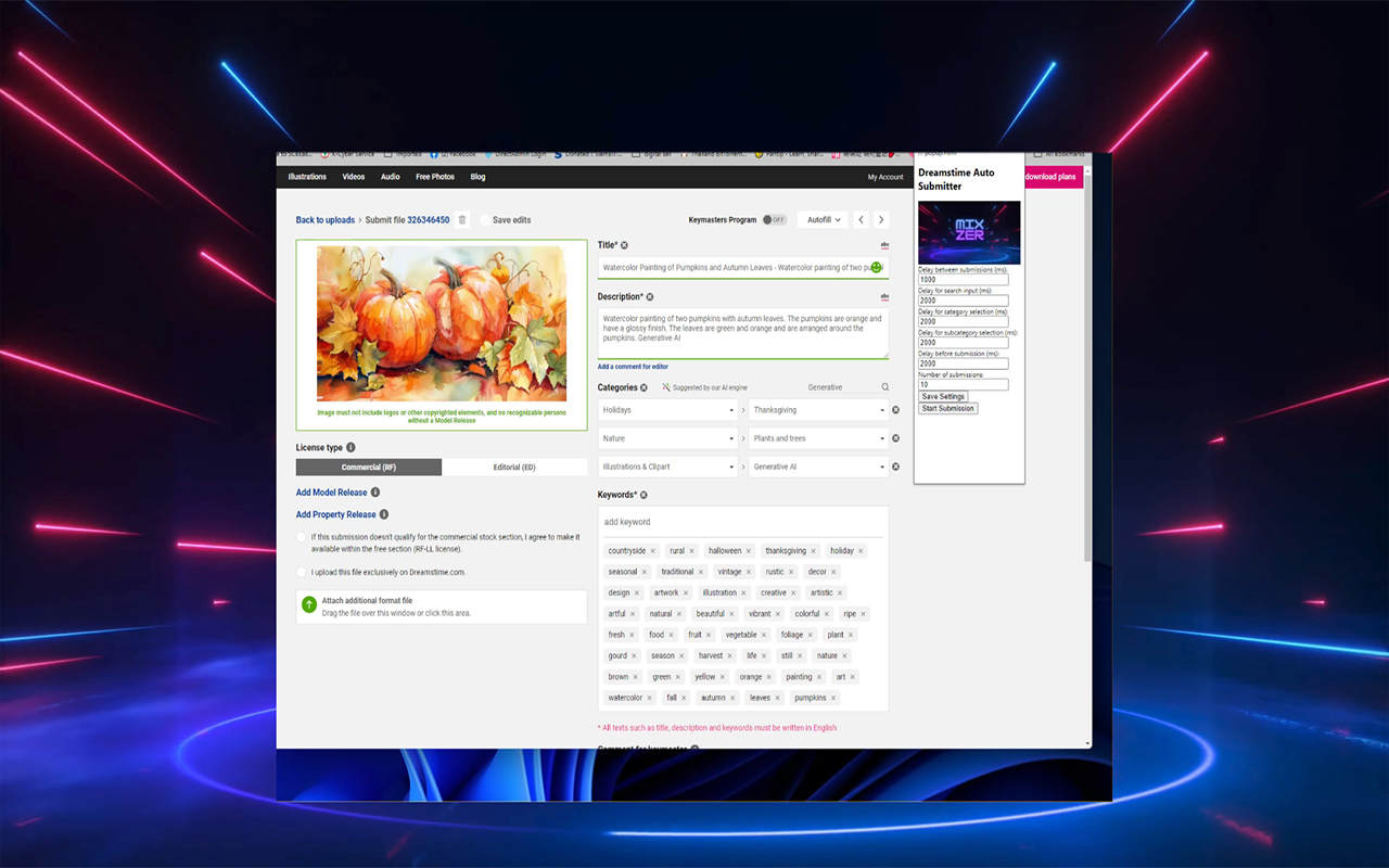 Mixzer Dreamstime Auto Submitter chrome谷歌浏览器插件_扩展第1张截图