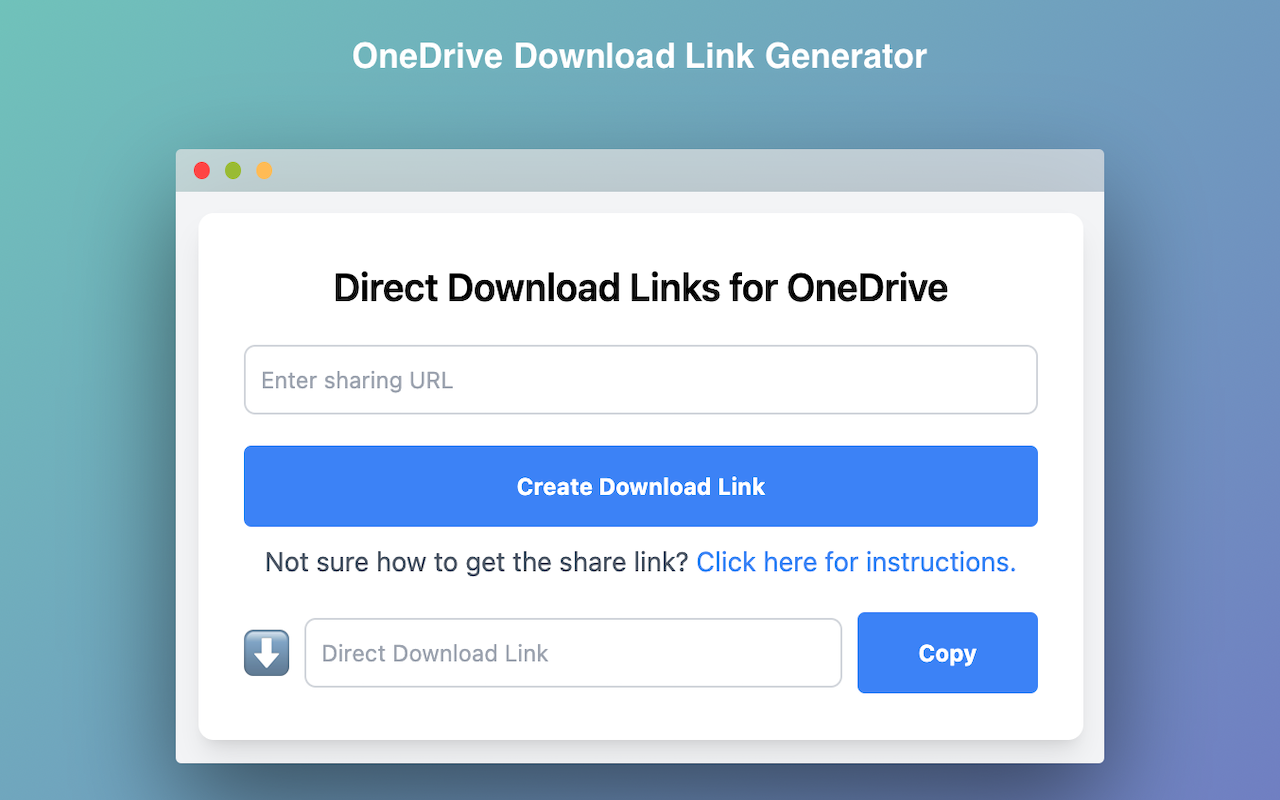 Direct Download Links for OneDrive chrome谷歌浏览器插件_扩展第1张截图