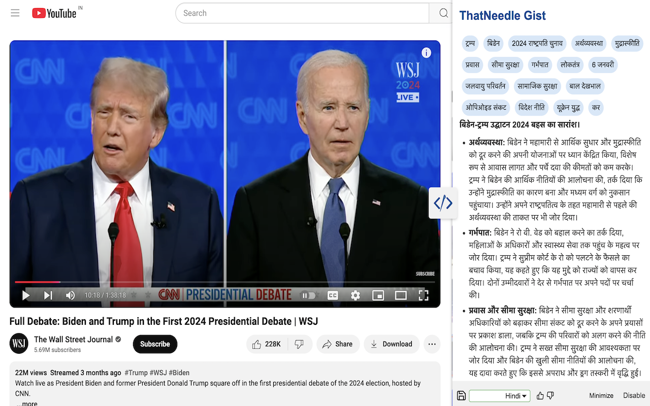 ThatNeedle Gist - YouTube Summary chrome谷歌浏览器插件_扩展第1张截图