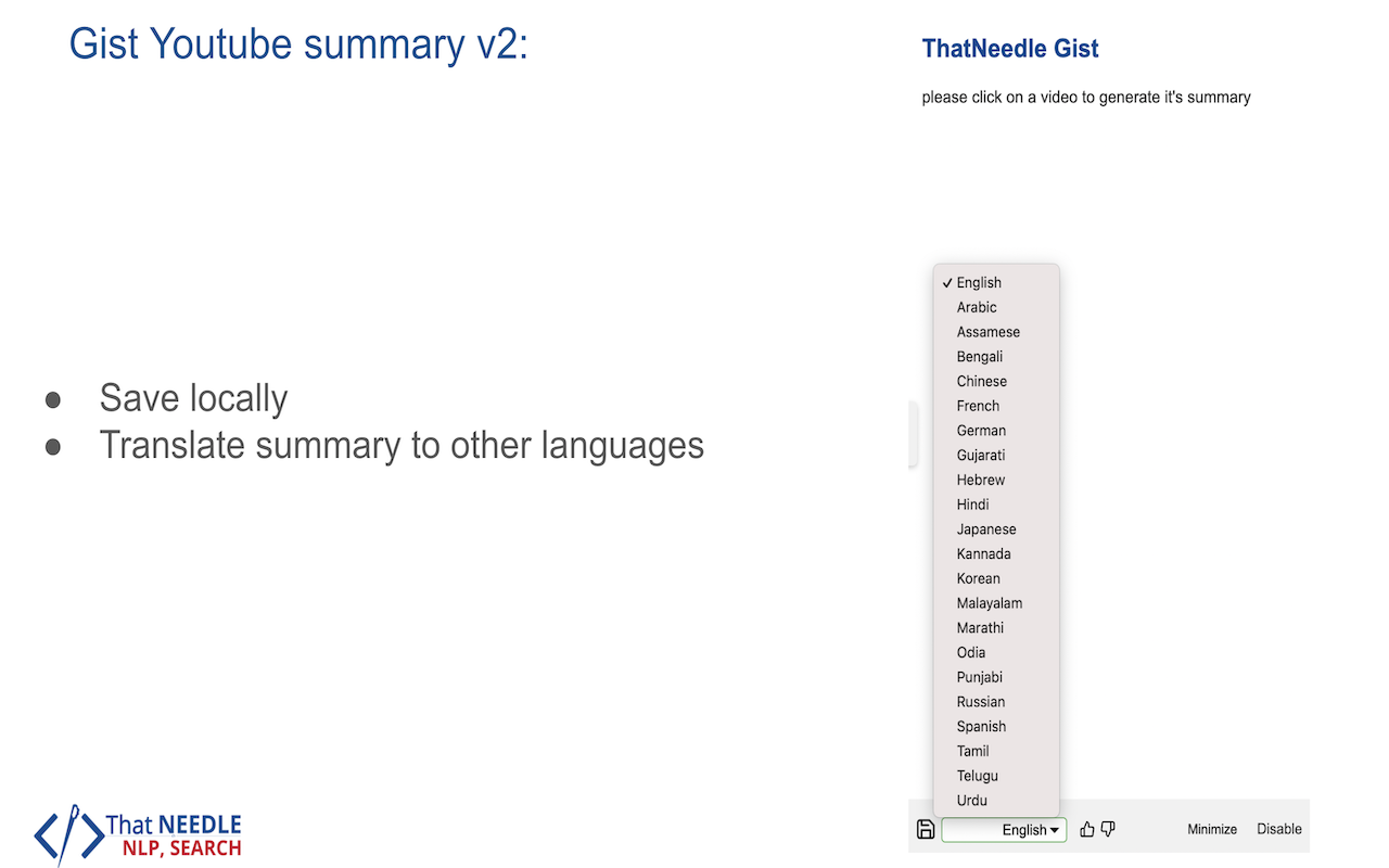 ThatNeedle Gist - YouTube Summary chrome谷歌浏览器插件_扩展第2张截图