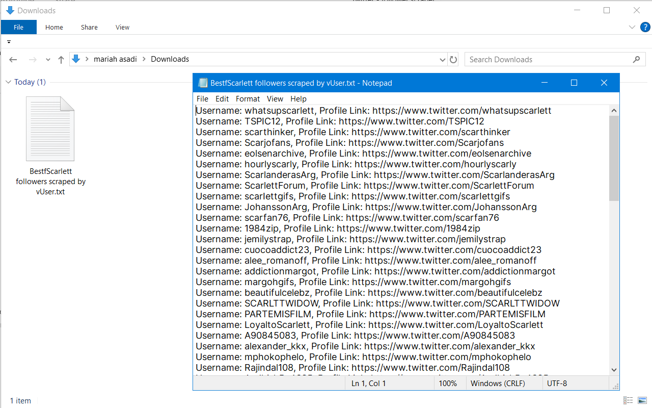 Twitter Follower Scraper (by v-User) chrome谷歌浏览器插件_扩展第2张截图