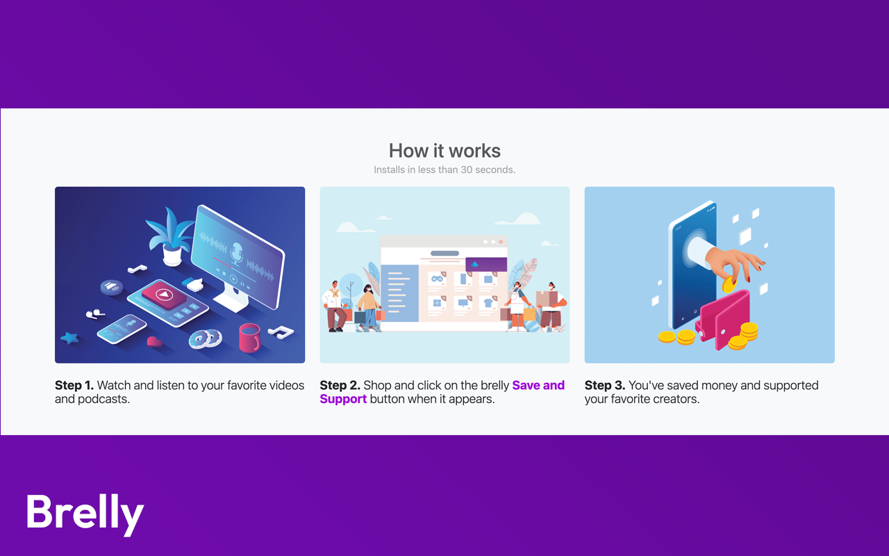Brelly: Save money, support creators chrome谷歌浏览器插件_扩展第1张截图