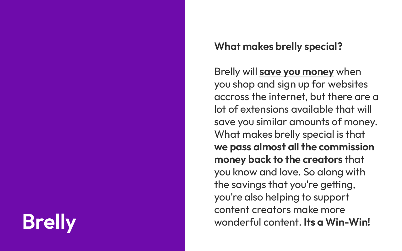 Brelly: Save money, support creators chrome谷歌浏览器插件_扩展第3张截图