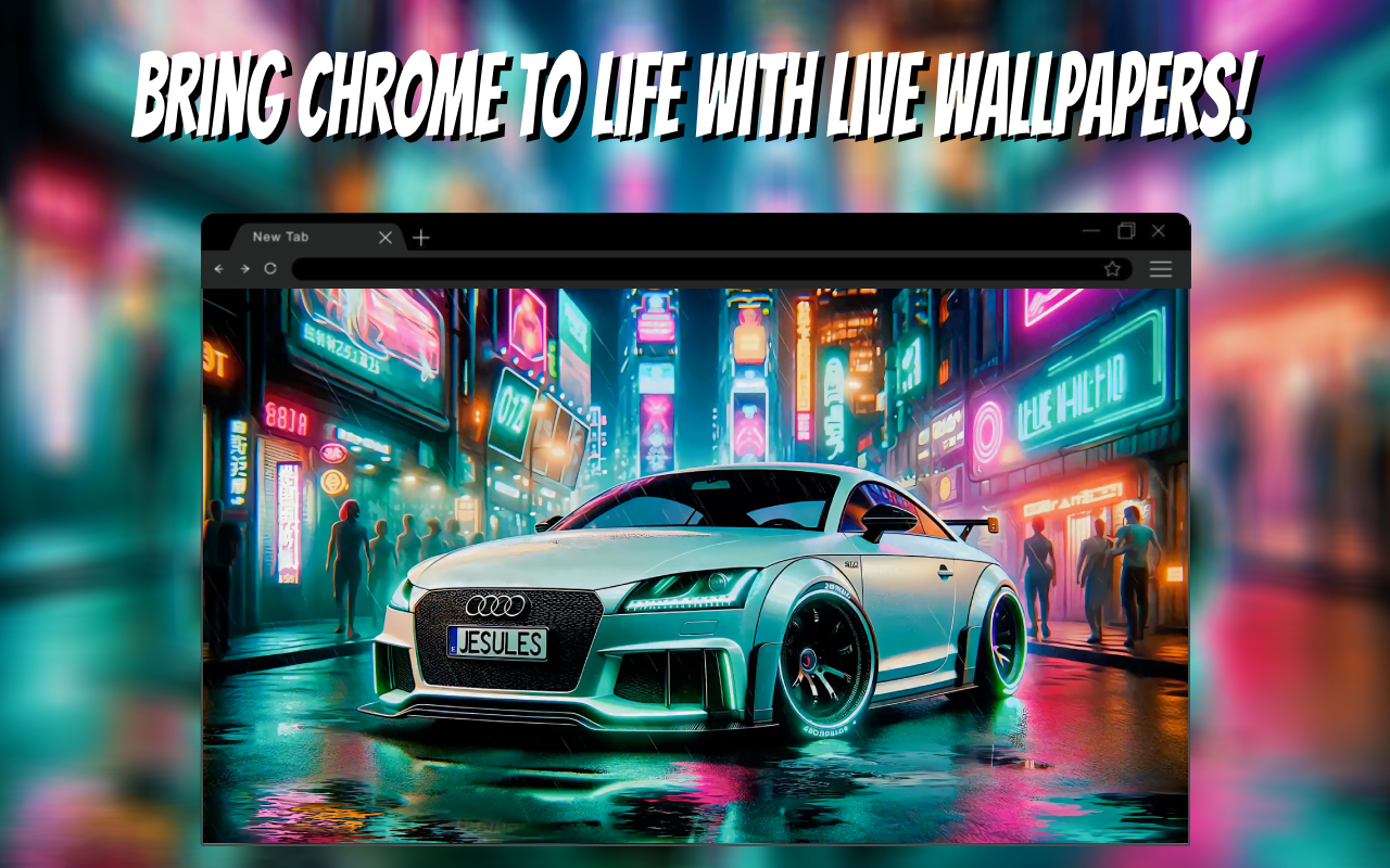 Audi TT Cyberpunk Live Wallpaper New Tab chrome谷歌浏览器插件_扩展第1张截图