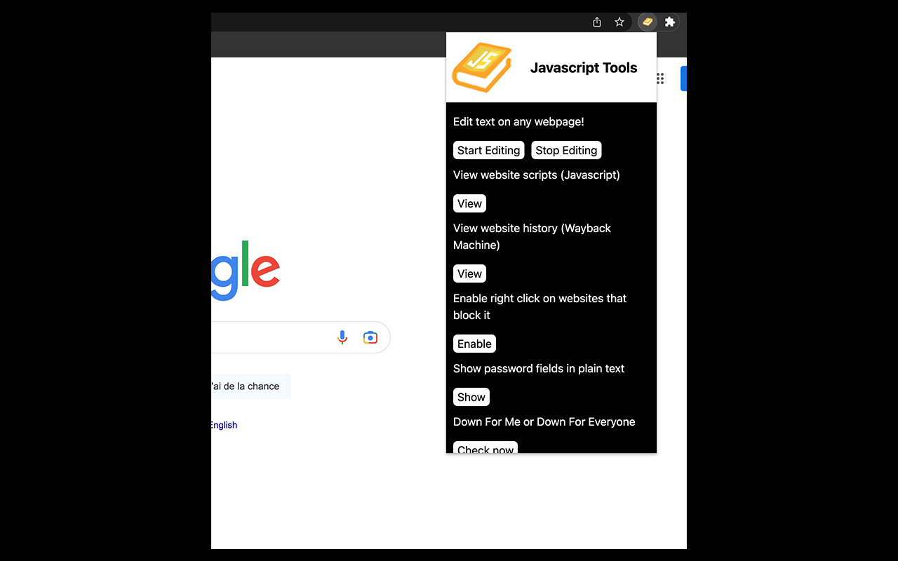 JavaScript Tools chrome谷歌浏览器插件_扩展第2张截图