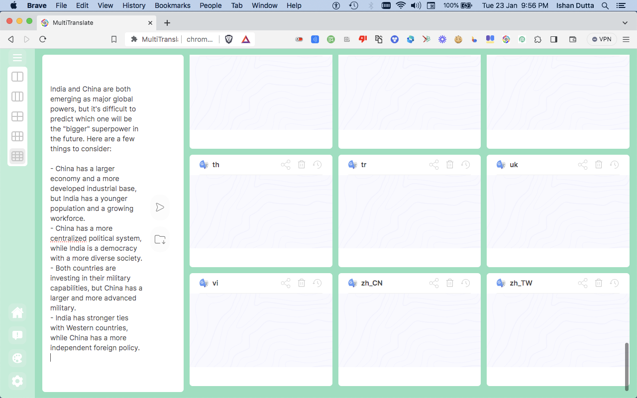 MultiTranslate：一次完成所有语言环境 chrome谷歌浏览器插件_扩展第1张截图