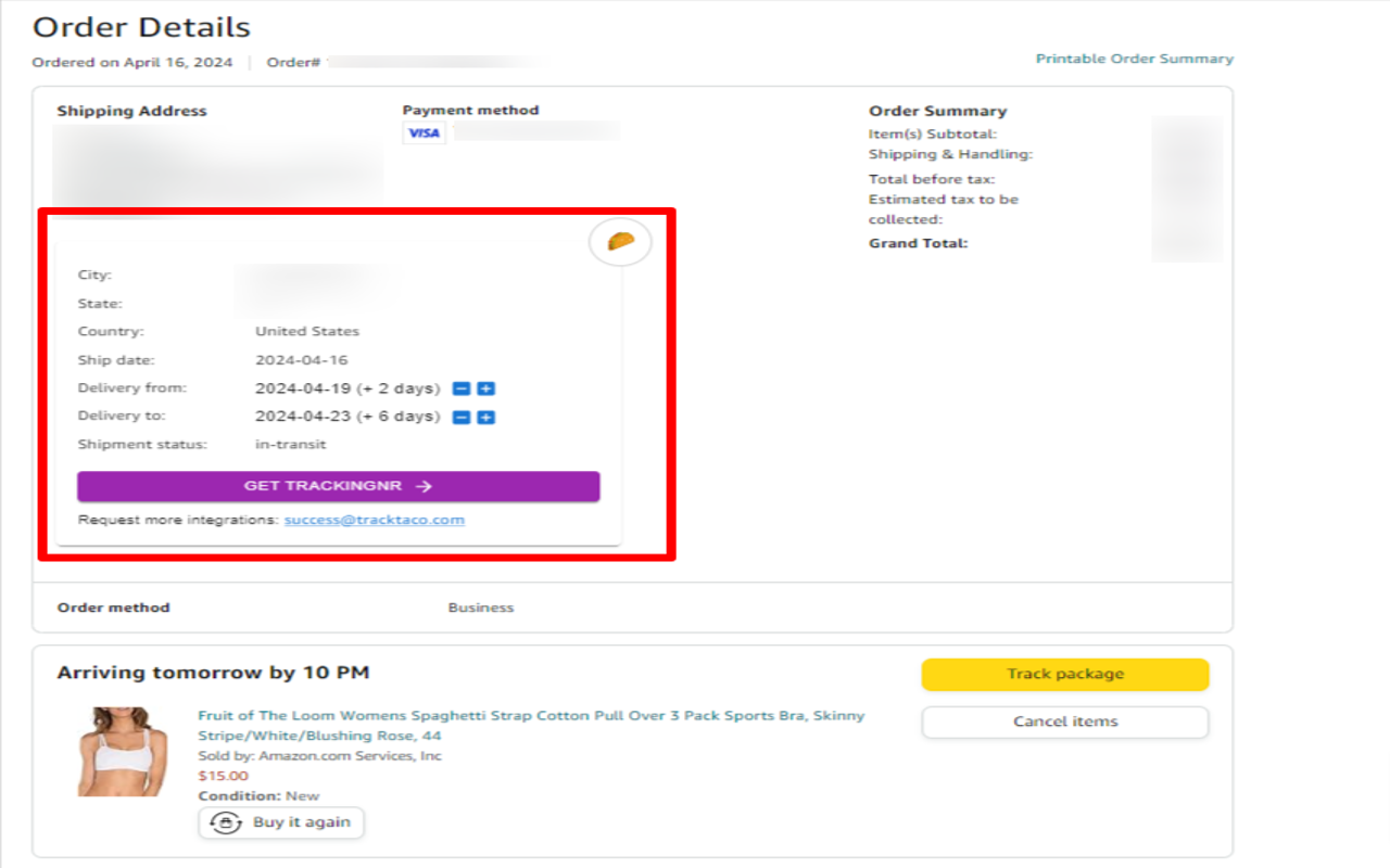 Tracktaco chrome谷歌浏览器插件_扩展第1张截图