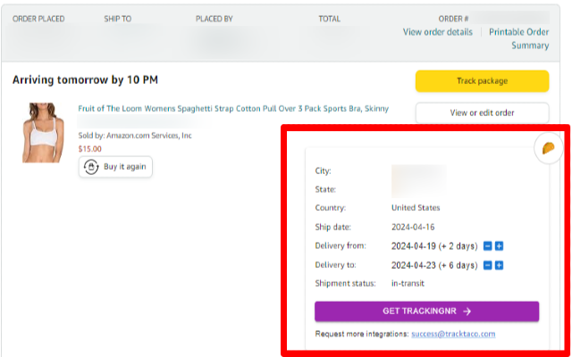 Tracktaco chrome谷歌浏览器插件_扩展第2张截图