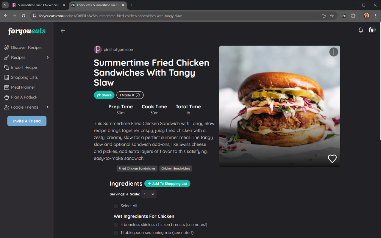 Foryoueats: Import Recipes chrome谷歌浏览器插件_扩展第3张截图