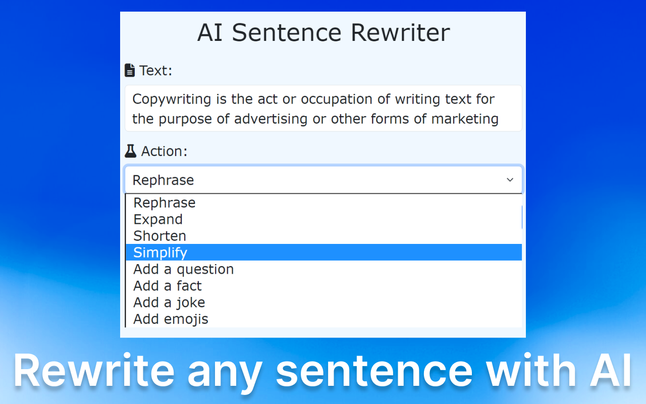 AI句子重写工具 | AI Sentence Rewriter chrome谷歌浏览器插件_扩展第1张截图