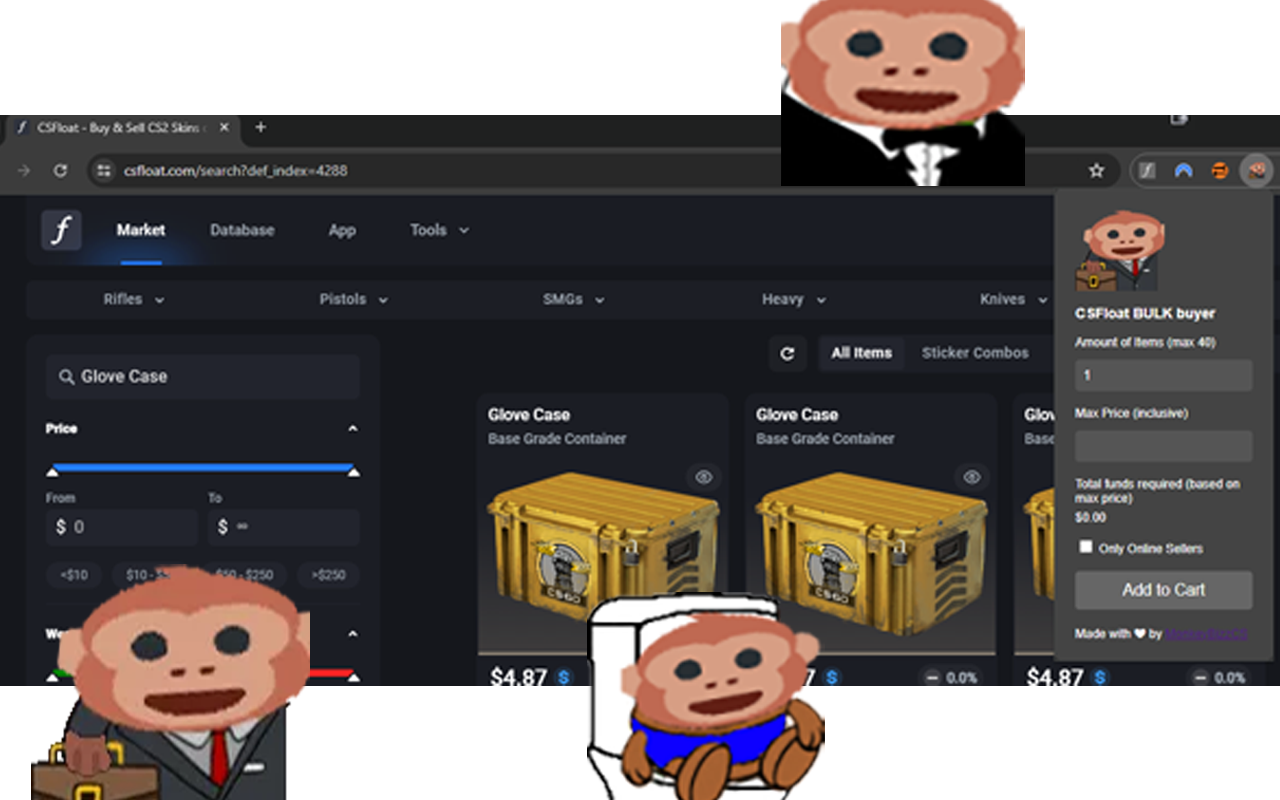 Monkey Business CSFloat BULK buyer chrome谷歌浏览器插件_扩展第1张截图