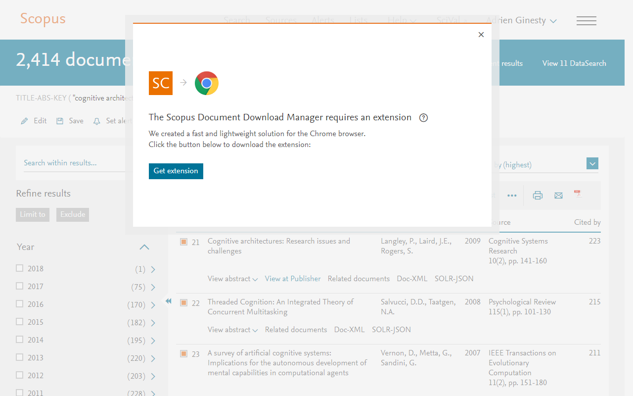 Scopus Document Download Manager chrome谷歌浏览器插件_扩展第1张截图