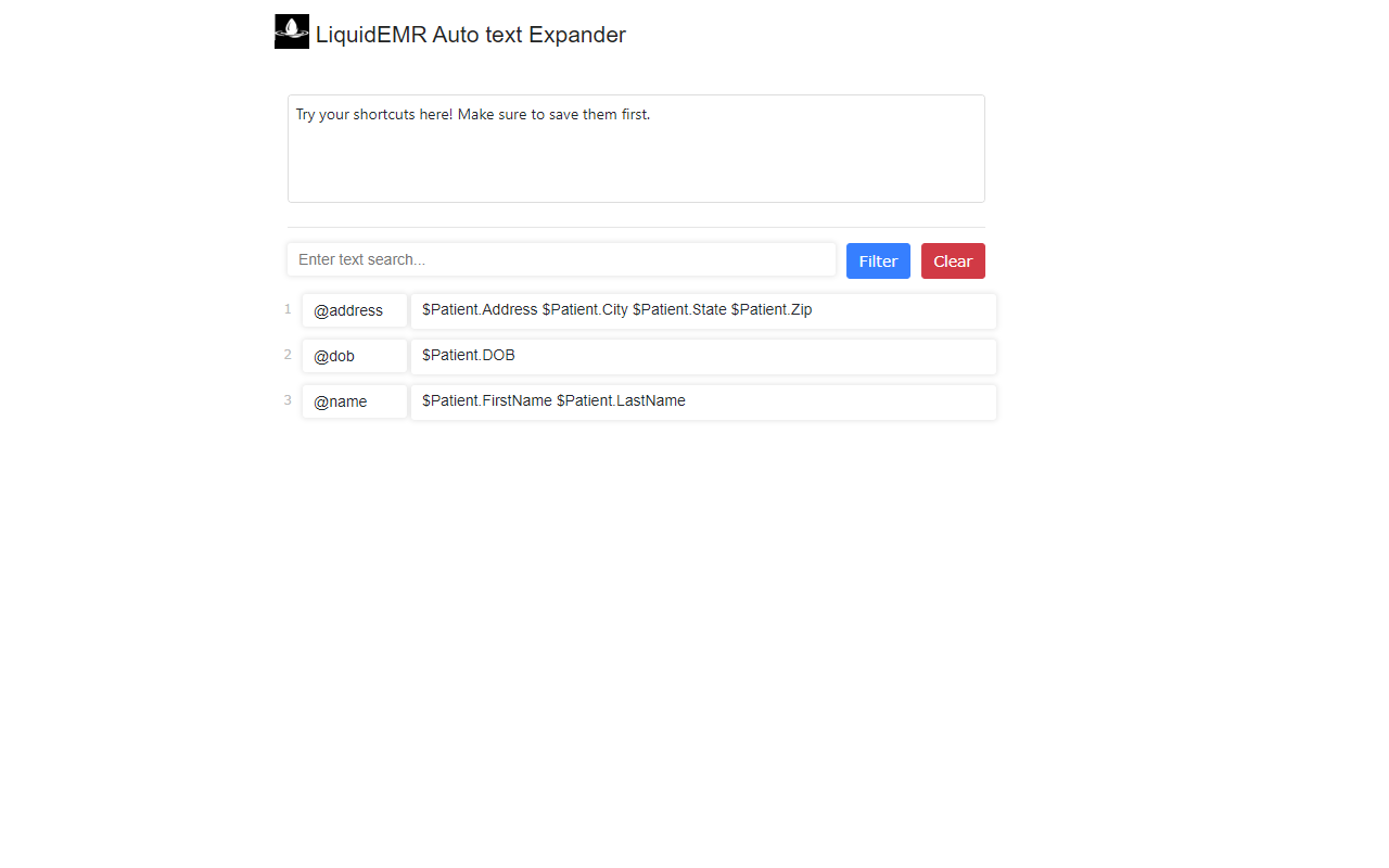 LiquidEMR Auto Text Expander chrome谷歌浏览器插件_扩展第1张截图