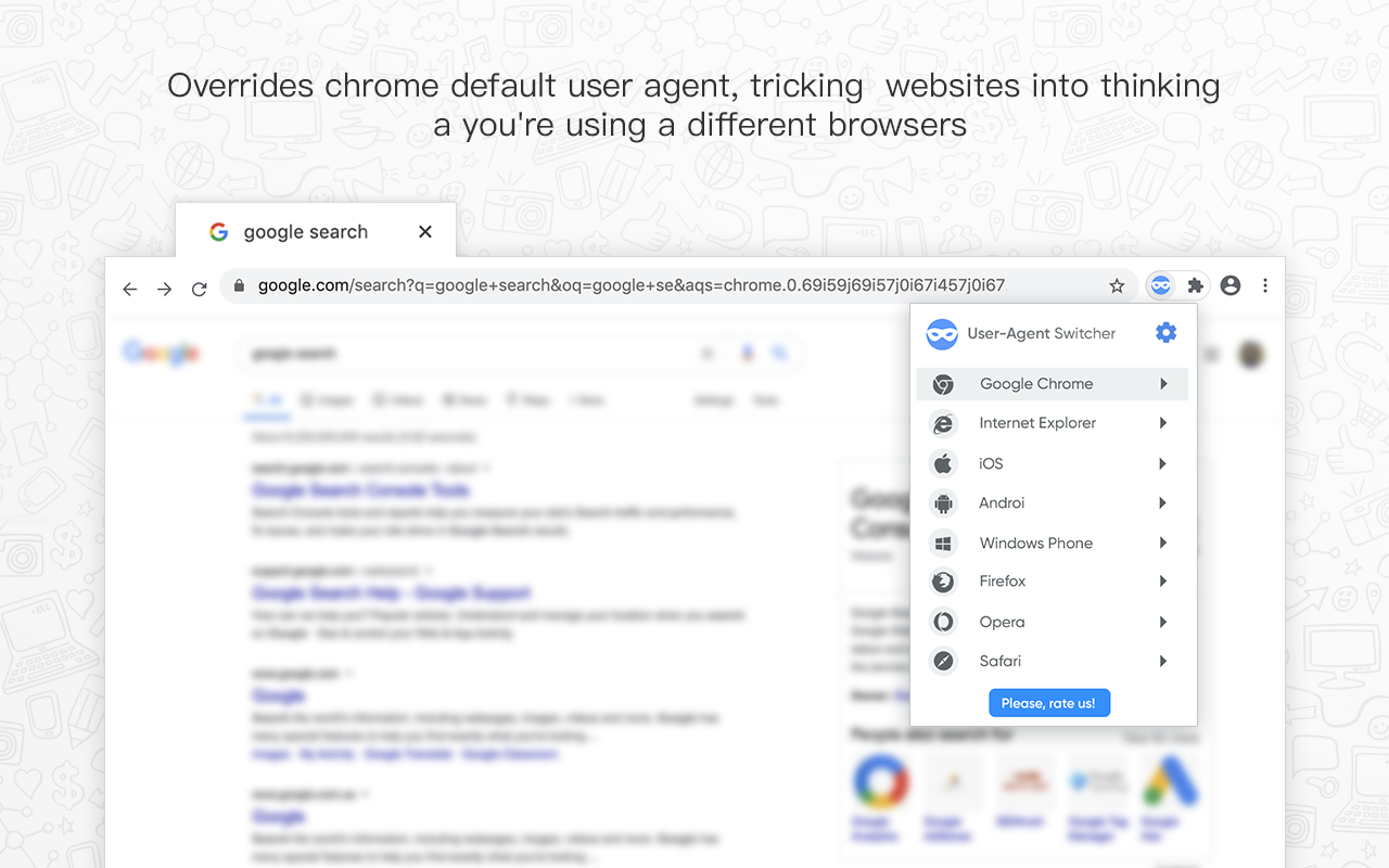 User Agent Switcher chrome谷歌浏览器插件_扩展第1张截图
