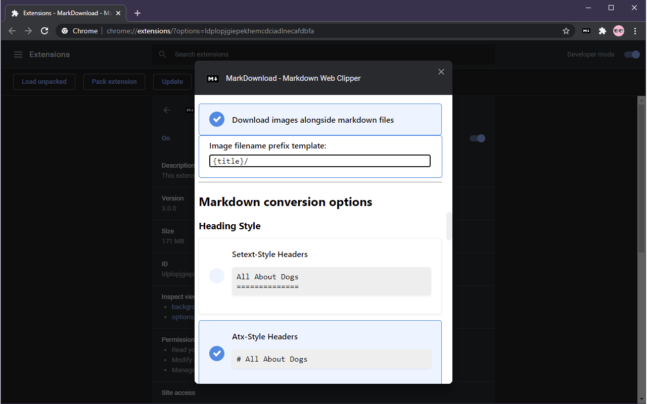 MarkDownload - Markdown Web Clipper chrome谷歌浏览器插件_扩展第1张截图
