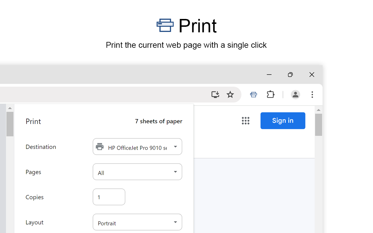 打印 for Google Chrome chrome谷歌浏览器插件_扩展第2张截图