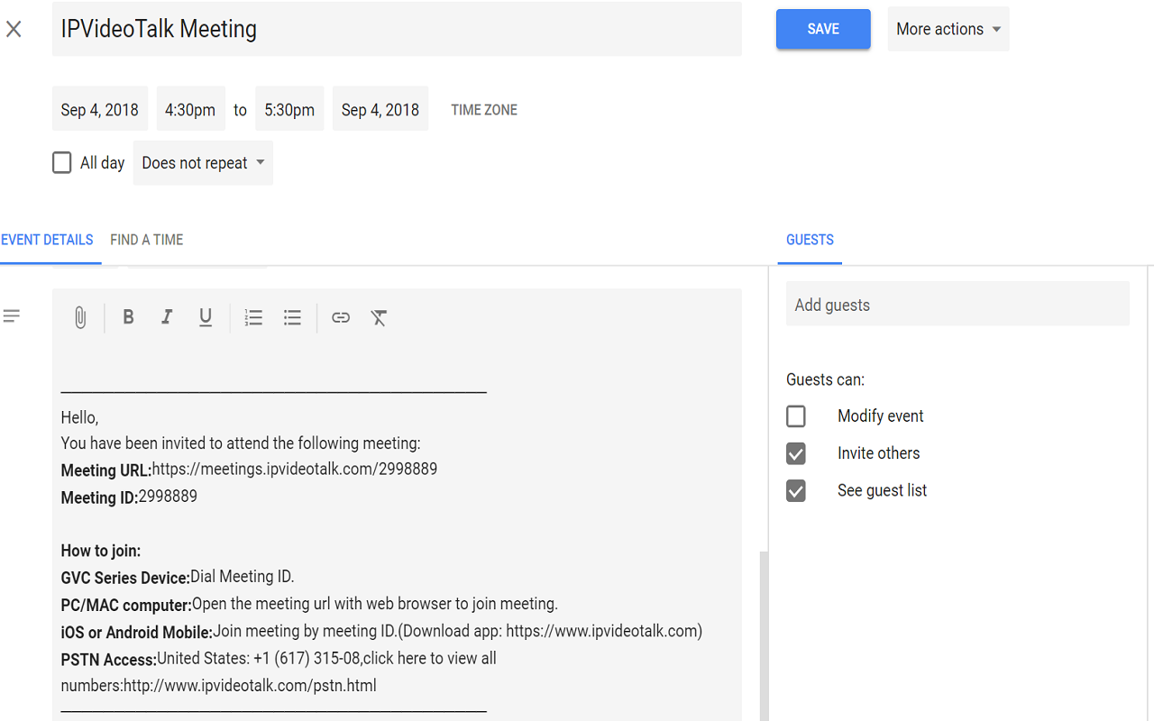 IPVideoTalk for Google Calendar chrome谷歌浏览器插件_扩展第4张截图