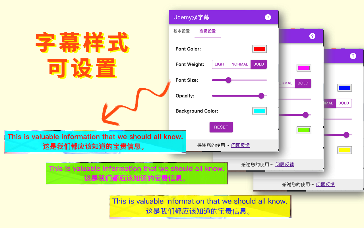 Udemy双字幕 - 字幕翻译器 chrome谷歌浏览器插件_扩展第3张截图