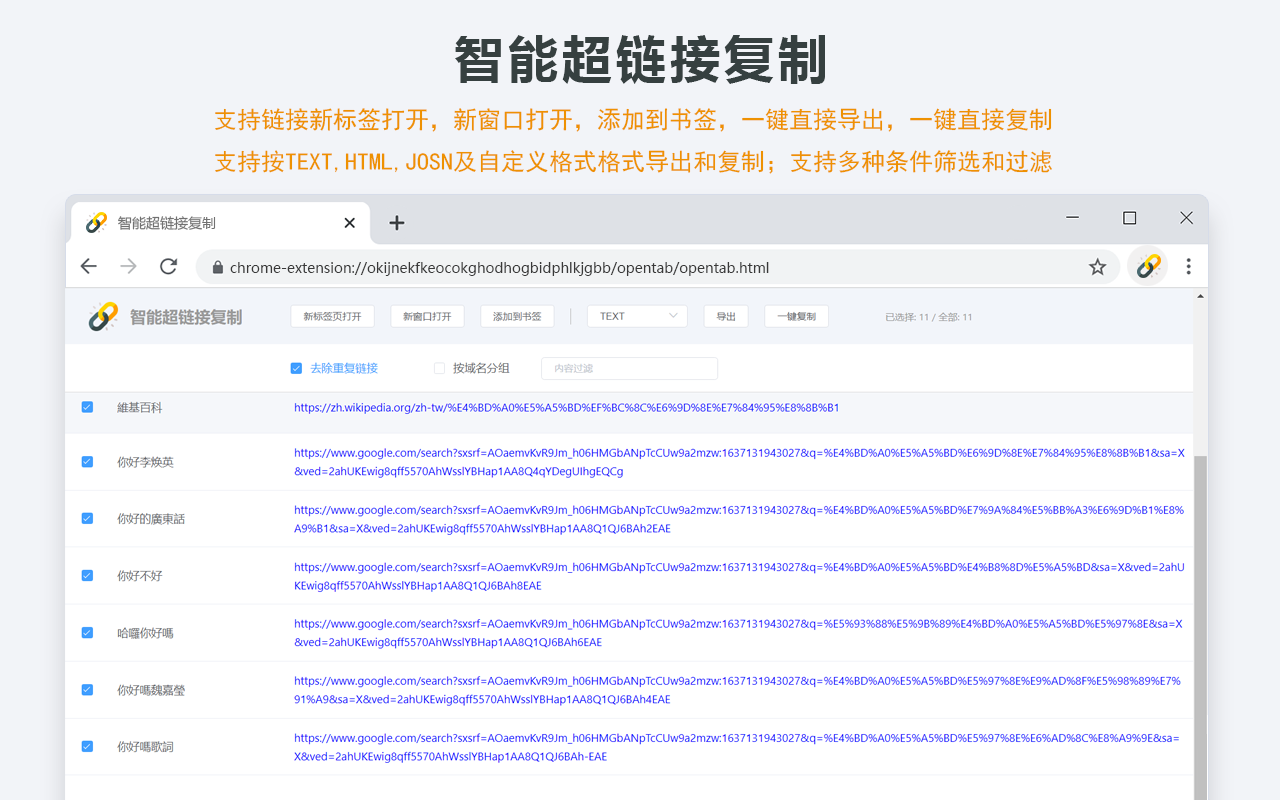 智能超链接复制 chrome谷歌浏览器插件_扩展第1张截图