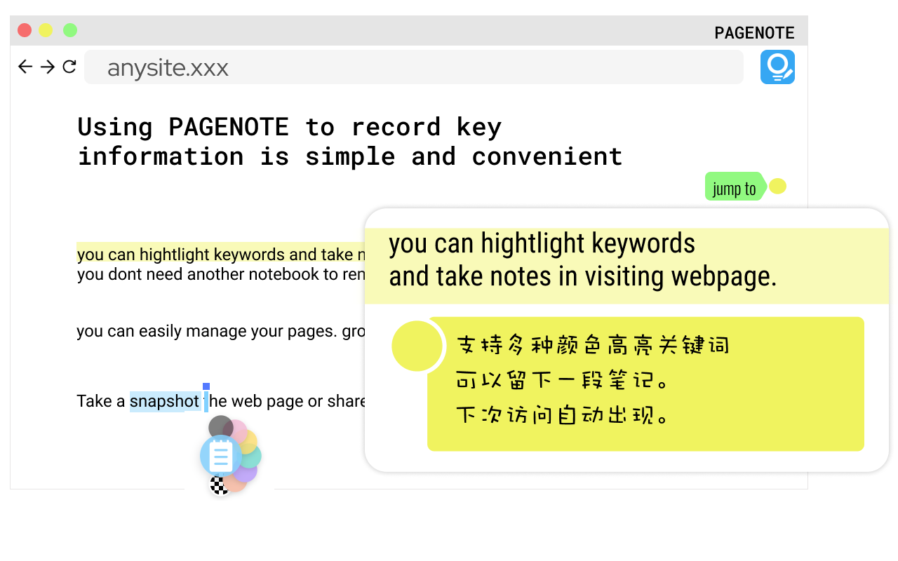 PAGENOTE一页一记 chrome谷歌浏览器插件_扩展第1张截图