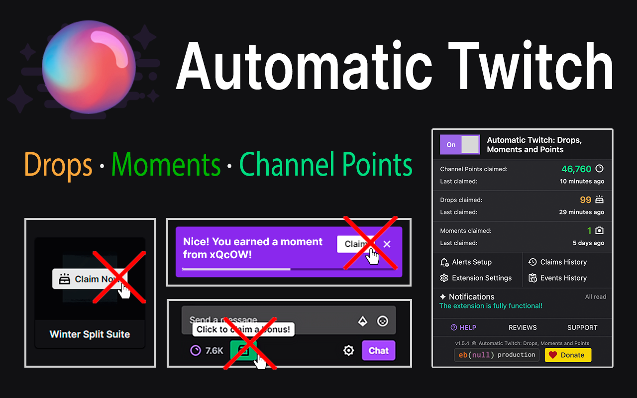 Automatic Twitch: Drops, Moments and Points chrome谷歌浏览器插件_扩展第3张截图