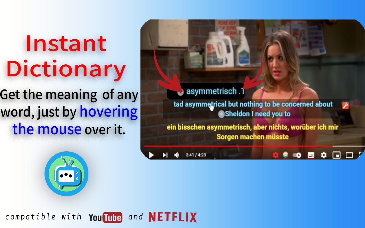 Netflix和YouTube-AFL语言学习 chrome谷歌浏览器插件_扩展第2张截图