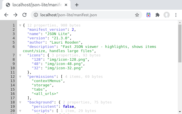 JSON Lite chrome谷歌浏览器插件_扩展第1张截图