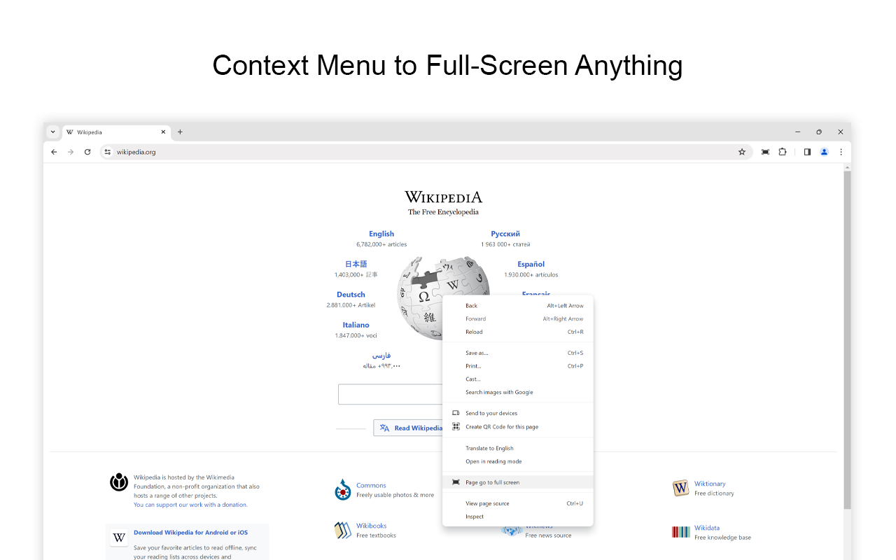 Full Screen for Google Chrome chrome谷歌浏览器插件_扩展第1张截图