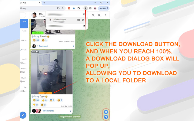 Telegram downloader－TG电报视频下载器，一键下载无法下载的视频 chrome谷歌浏览器插件_扩展第3张截图