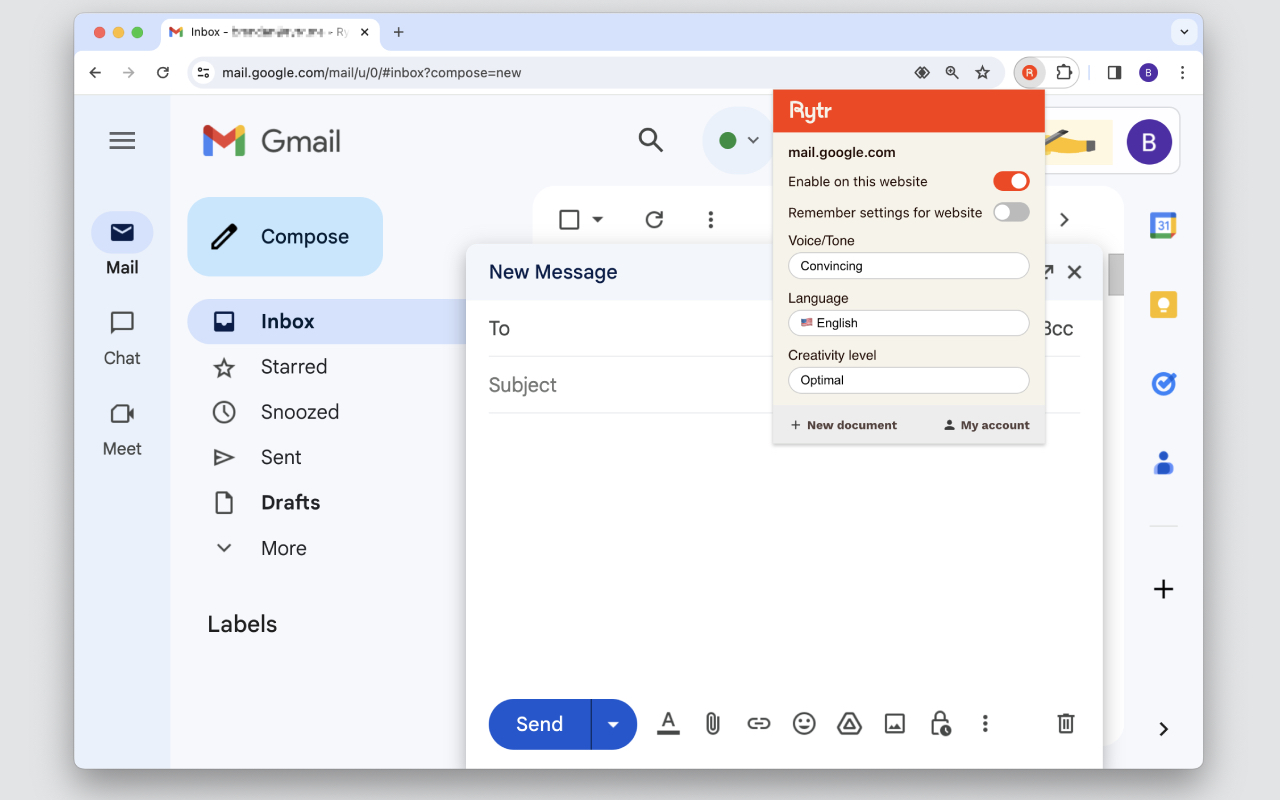 Rytr - AI powered writing assistant chrome谷歌浏览器插件_扩展第2张截图