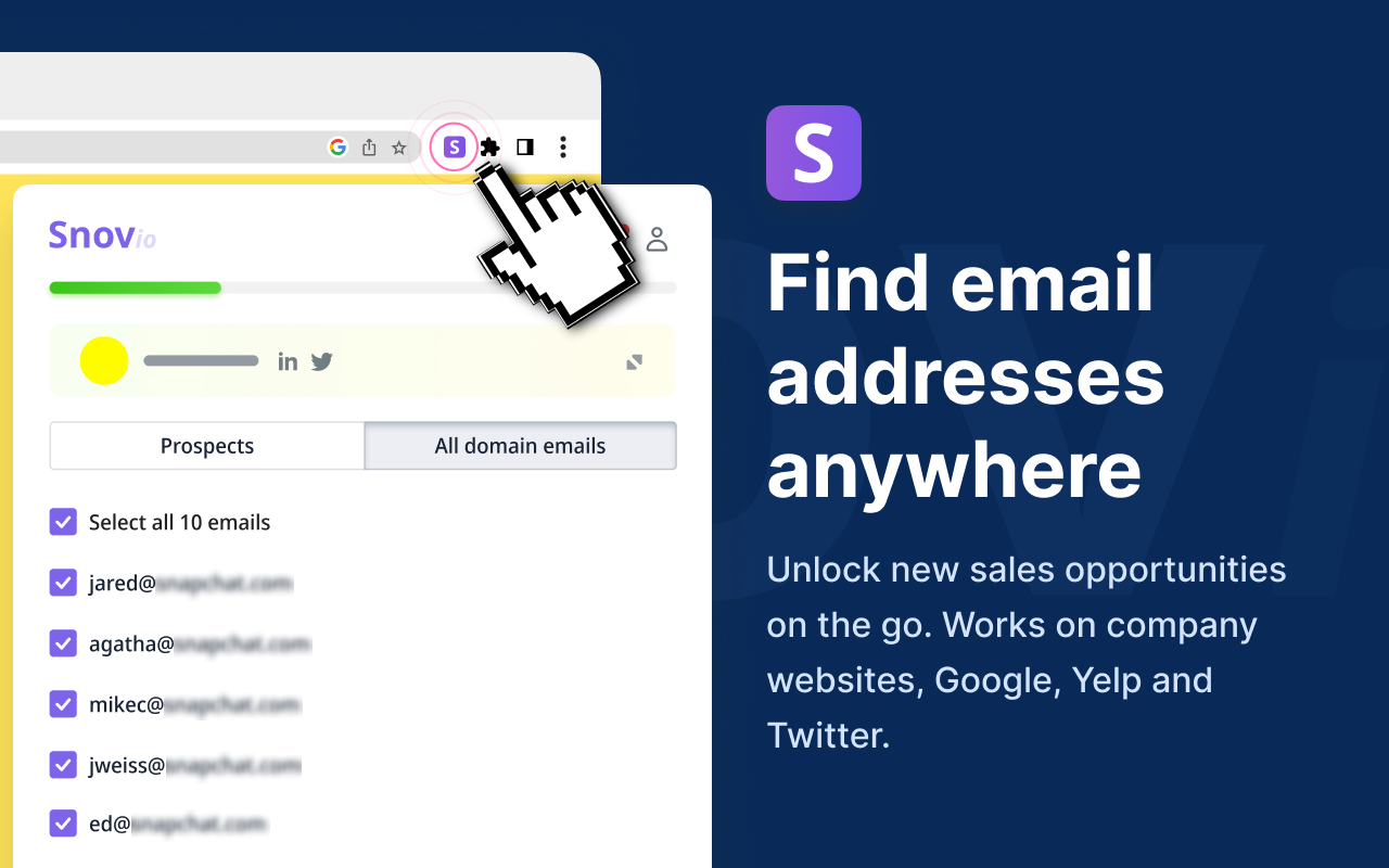 Snov.io 邮箱地址查找工具 chrome谷歌浏览器插件_扩展第1张截图