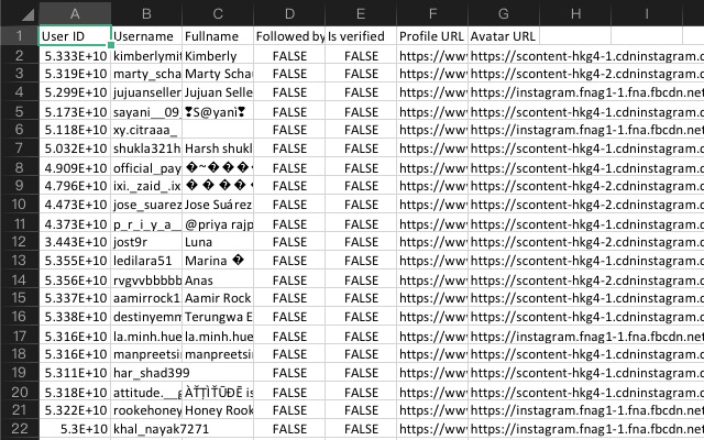 InsExport - IG关注者导出工具 chrome谷歌浏览器插件_扩展第1张截图
