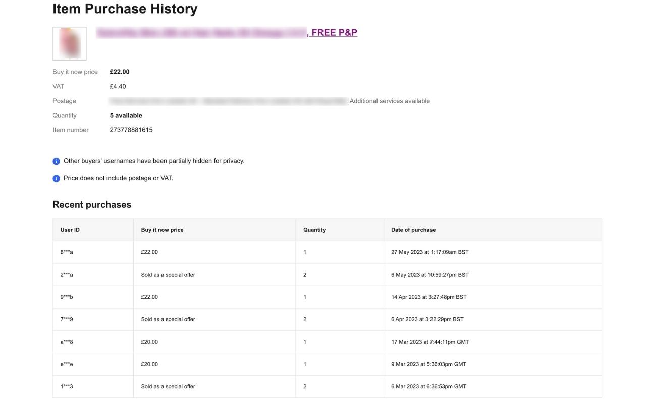 eBay Sold History Button - See Item Purchase History chrome谷歌浏览器插件_扩展第1张截图