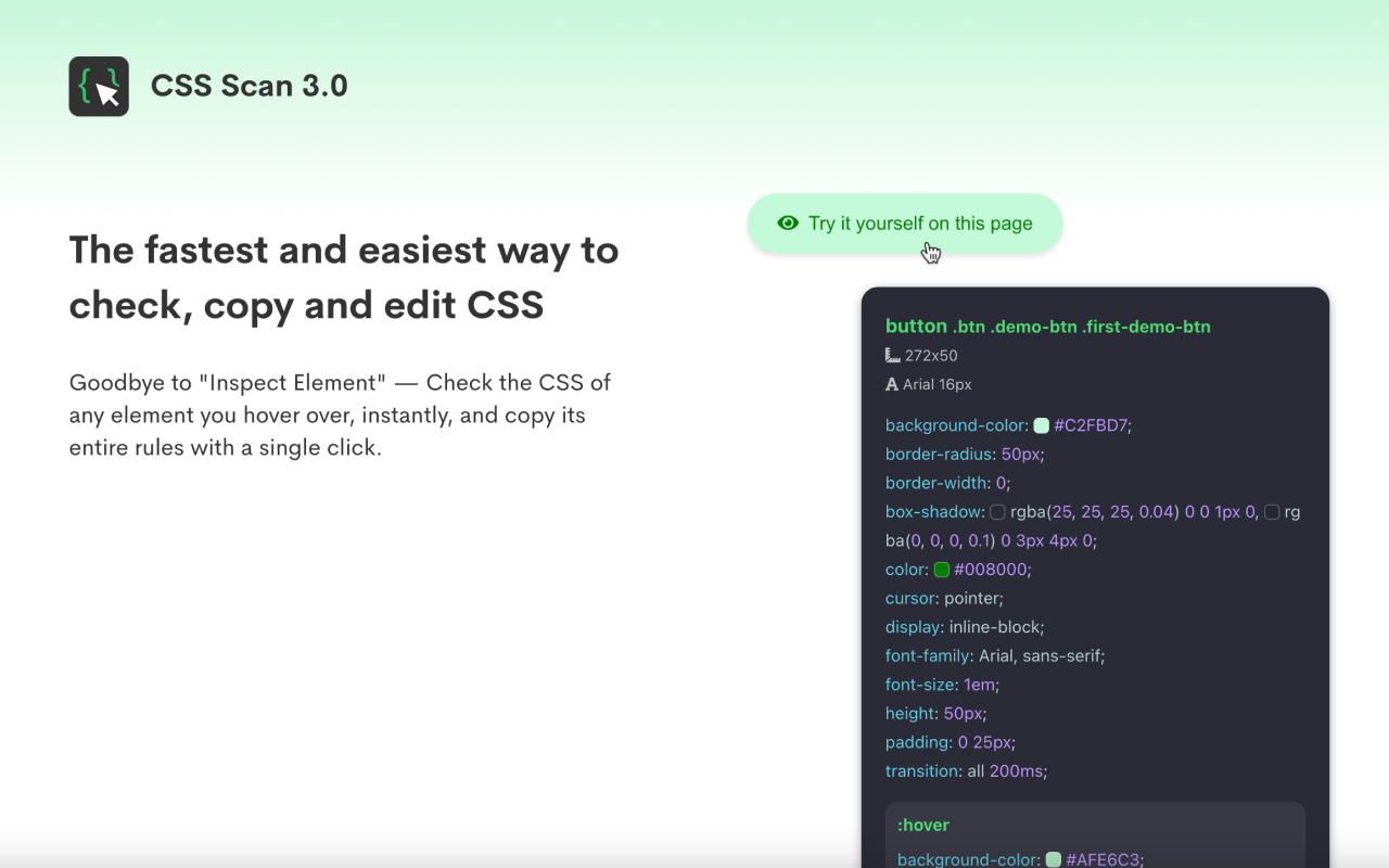CSS Scan chrome谷歌浏览器插件_扩展第1张截图