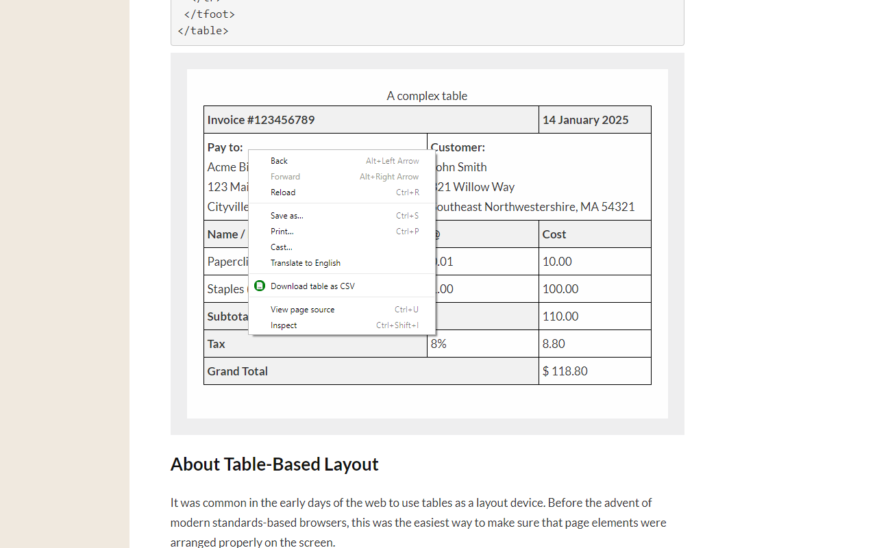 Download table as CSV chrome谷歌浏览器插件_扩展第2张截图