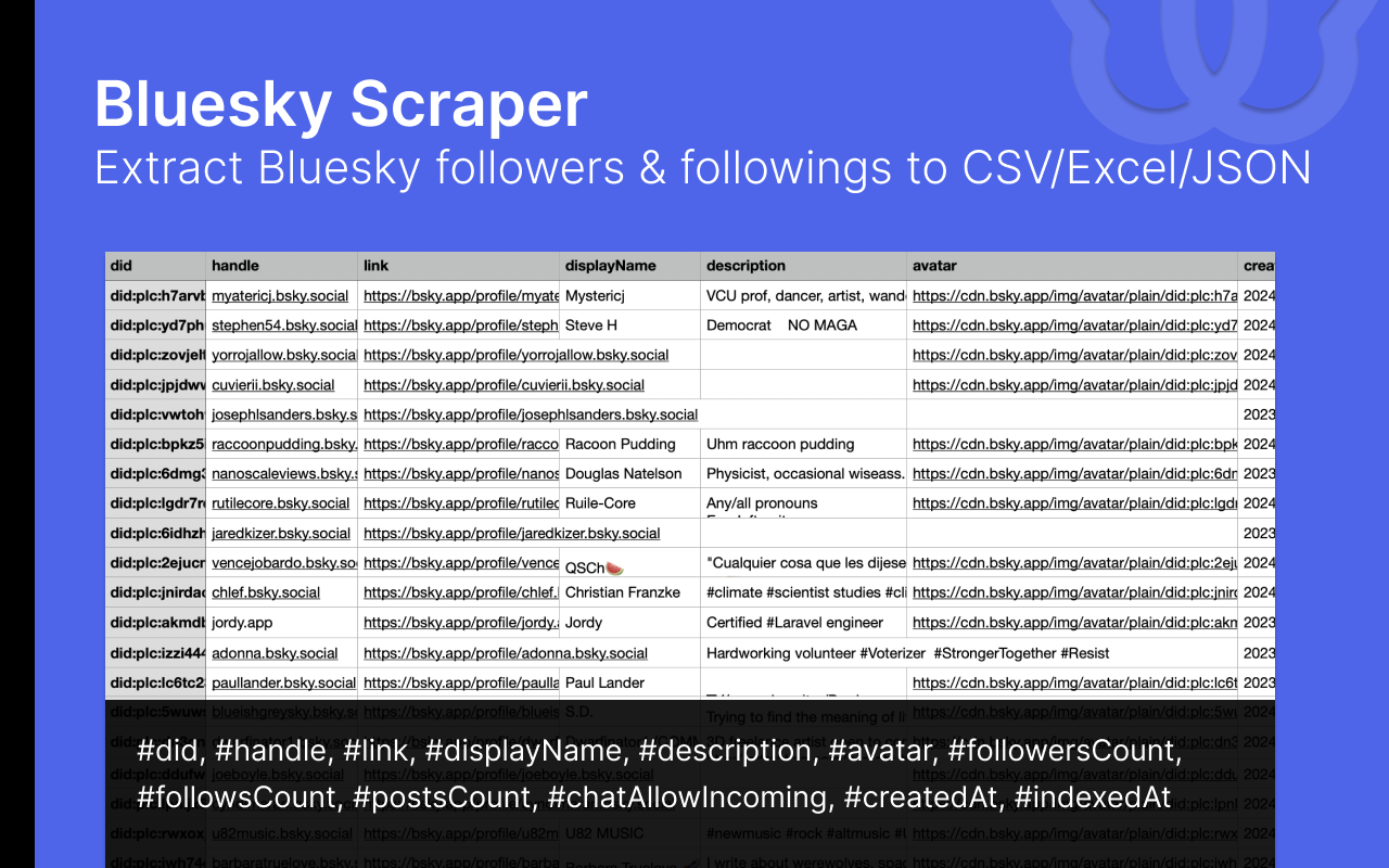 SkyScraper - Bluesky Follow Export Tool chrome谷歌浏览器插件_扩展第2张截图