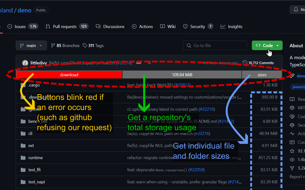 Github Aid - displays repo file sizes chrome谷歌浏览器插件_扩展第2张截图