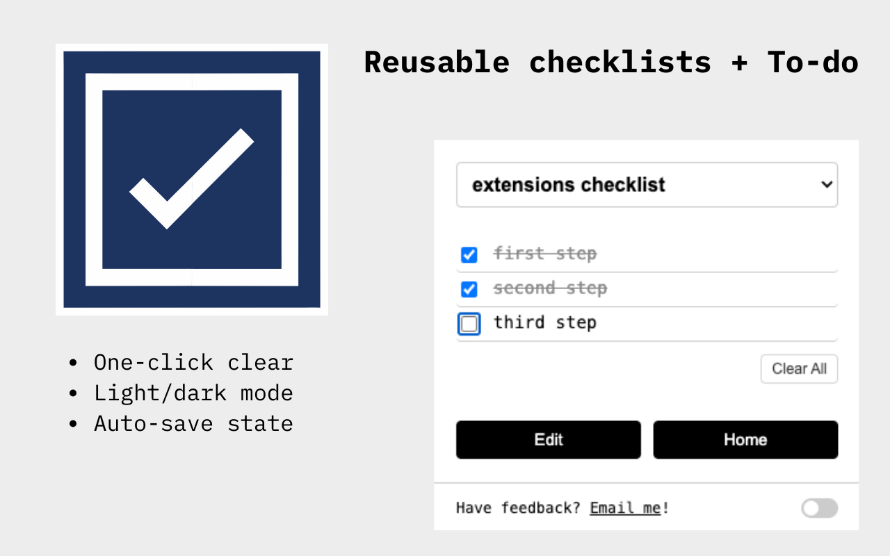 Reusable Checklists chrome谷歌浏览器插件_扩展第1张截图