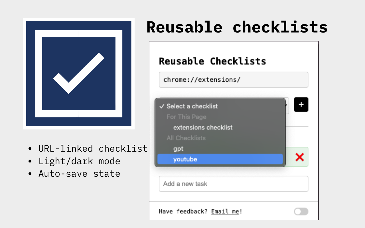 Reusable Checklists chrome谷歌浏览器插件_扩展第2张截图