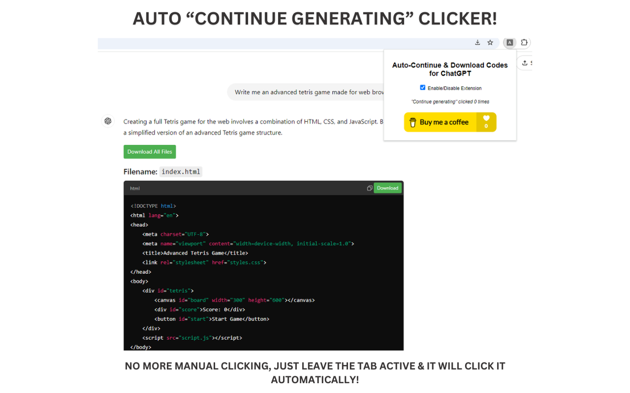 Auto-Continue & Download Codes for ChatGPT chrome谷歌浏览器插件_扩展第2张截图