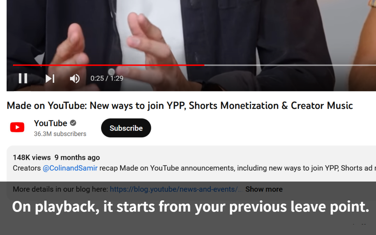Youtube auto bookmark chrome谷歌浏览器插件_扩展第2张截图