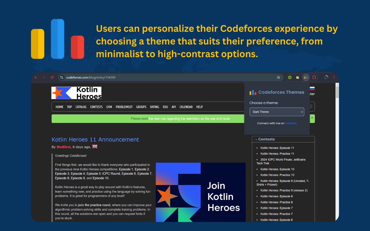 Codeforces Themes chrome谷歌浏览器插件_扩展第1张截图