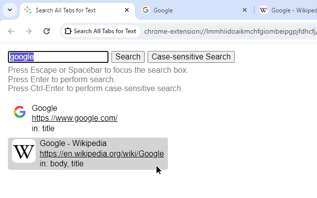 Search All Tabs (Simple but Fast) chrome谷歌浏览器插件_扩展第1张截图