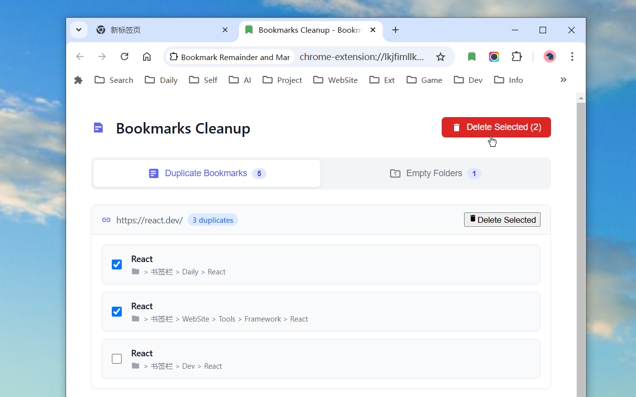 Bookmark Remainder and Manager Pro chrome谷歌浏览器插件_扩展第1张截图